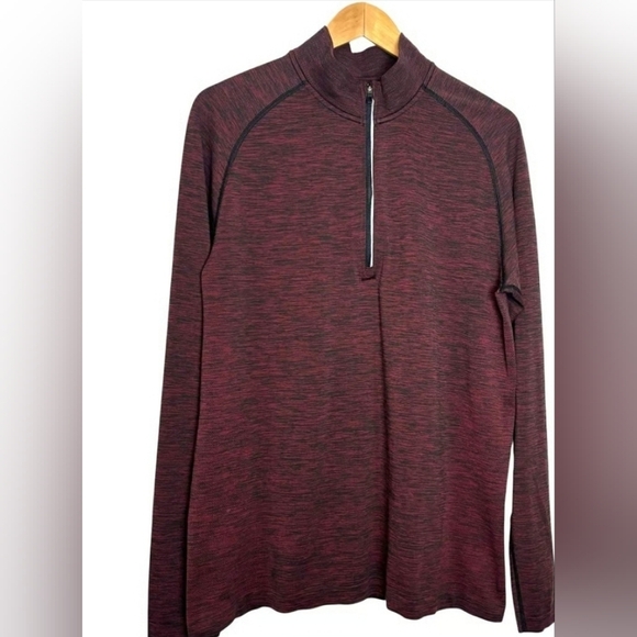 Men's Lululemon Maroon Quarter-Zip Pullover - Picture 2 of 5